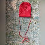 Vintage red faux crocodile beaded shoulder strap pouch purse Photo 8