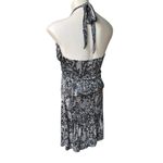 Sky Snake Print Silk Halter Tie Dress Snake Rhinestone Empire Waist, Sz L Size L Photo 3