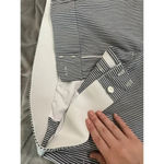 Lane Bryant  The Allie SZ 18 Pants Pinstripe Capris Crop Ankle Blue/Gray‎ & White Photo 2