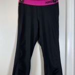 Nike  Pro Dri-Fit Black Hot Pink Capri Leggings Size Med EUC #5870 Photo 0