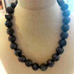 Black Graduated Round Beads Single Strand Necklace. Photo 0