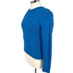 Poetry Cotton Tape High-Neck Sweater Soft Peacock Blue Size 6 Photo 6