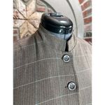 cropped blazer plaid ruffle hem Y2k brown blue Size M Photo 6