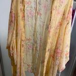 American Eagle Outfitters Yellow Floral Kimono/duster Photo 0