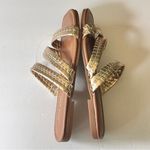 Nine West Low Heel Flat Women's Gold Metallic Strappy Sandals Sz 8.5 Photo 2