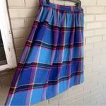 Diane Von Furstenberg Vintage  Plaid Wool Skirt Pink Purple Academia 14 Photo 1