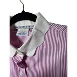 Gretchen Scott Women's Button Down Shirt Size M Pink White Striped Long Sleeve Size M Photo 4