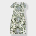 London Times  White‎ and green mandala dress Size 8 Photo 4