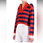 Philosophy di Lorenzo Serafina Navy/Red Stripe Ruffle Sweater size 6 $530 Red Photo 1