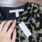 Anthropologie Hutch • Anthro Leopard Top metallic brocade gold black boxy bow neck Photo 5