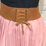 BOHO Vintage Chiffon Corset Skirt Western Tan Size L Photo 5