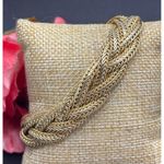 Pretty Gold Tone Braided Chain Bracelet 8" Statement Piece Photo 2