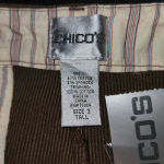 Chico's NWT  Womens Chocolate Brown Tonal Stripe Korinne MT Pants 3 XL 16 New‎ Photo 3