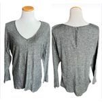 Womens Mossimo Zipper Back Lightweight V Neck Heathered Sweater Photo 1