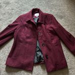 Nautica  Wool Blend Burgundy Button Front Peacoat SIZE XL Photo 1