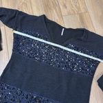 Free People  - Alpaca/Wool Sequin Sweater in Deep Navy & Black Size Small Photo 9