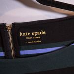 Kate Spade NEW Stripe Ponte Fiorella Pineforest Green Blue Midi Dress Small Photo 1