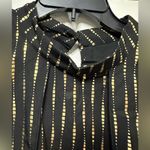 SheIn Woman’s  Hi-Low Tank Blouse Black Gold Stripe (392) Photo 2