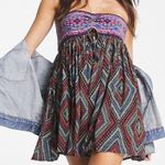 Free People Elowen Diamond Printer Romper - Black Size XS Photo 0