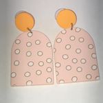 Pink and Orange Polka Dot Earrings Photo 2