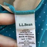 L.L.Bean Empire Swim Dress One Piece Swimsuit Teal Polka Dot Size 12 UPF 50+ Photo 3