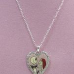 Disney The Nightmare Before Christmas necklace 18-inch Silver Tone Heart Pendant Photo 0
