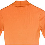 Ena Pelly by Revolve Long Sleeve Rib Sweater Top Orange Photo 7