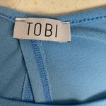 Tobi  Baby Blue Crop Top Envelope Back 3/4 Sleeve Scalloped Shirt Small Medium Photo 3