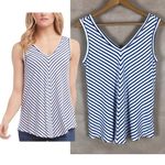 Karen Kane White/Blue Striped Soft Tank Top NEW Size SMALL Photo 1