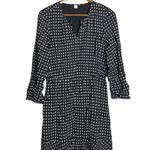 Old Navy  NWT Black White Print Waist Defined Keyhole Dress Photo 1
