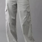 American Eagle Outfitters Gray Dreamy Drape Wide Leg Cargo Pants 4 Photo 0
