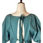 Peter Som  Collective Dress Womens 12 Green Puff‎ Sleeve Tie Fit And Flare Mini Photo 5