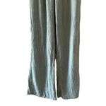 ZARA  Green Viscose Wide Leg Y2K  Drawstring Waist High Rise Pants SZ XS #2130 Photo 4