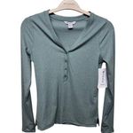 Athleta  Women's Uptempo Ribbed Henley Top Size Small NWT Photo 0