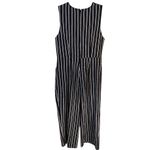 Madison Curvy Black White Striped Jumpsuit Photo 5