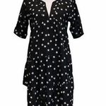 Eshakti  Women’s Sz Medium 10 Black White Stars Asymmetrical Cut Tiered Dress Photo 0