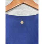 Soft Surroundings Soft‎ Surroundings Womens Dress L Blue Short-Sleeve V-Neck Ruched Side Slit Photo 6