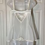 Victoria's Secret Cream Semi Sheer Padded Cup Open Front Lace Trim Cami Top 34B Photo 10