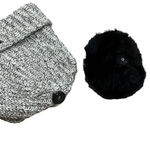 Love Your Melon Smiley Black Knit Beanie w/ Removable Puff Unisex Photo 9