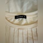 Automet Cream Pleated Long Sleeve Blouse Smocked Cuffs Elegant Fall Style Women Tan Size M Photo 6