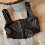 Motel Rocks Motel Brown Faux Leather Corset Top Size Small Photo 2