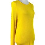 Ann Taylor Sweater Ribbed Ruffle Sleeves Fitted Bright Yellow Women Size Large Photo 2