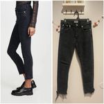 AGOLDE  Toni Mid-Rise Skinny Black Ankle Distressed-Hem Jeans Photo 1