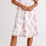 Baltic Born  Sonnet Blush Floral Midi Dress Puff Sleeve Smocked Back Size Small Photo 0