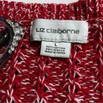 Liz Claiborne  L Women's Ombre Red Cotton Cable Knit Pullover Sweater Valentines Photo 5