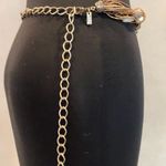 Chico's MIxed Bronze Tone Metal Stones Textured Carved Chain Belt 41" Long Photo 7
