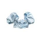 Amanda Uprichard Lana Top in Powder Blue Puff Sleeve Square Neck Crop Top L Photo 3