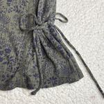 Lucky Brand Olive and Navy Boho Floral Blouse Photo 2