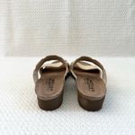 Naot Beige Metallic Patent Sheen Double Strap Slip On Sandal Women 38 Size 7 Photo 7