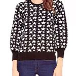Parker  Beven Black Metallic Silver Star Print Balloon Slv Sweater XS Photo 1